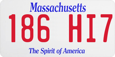 MA license plate 186HI7