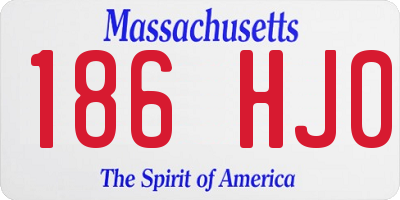 MA license plate 186HJ0