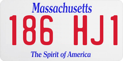 MA license plate 186HJ1