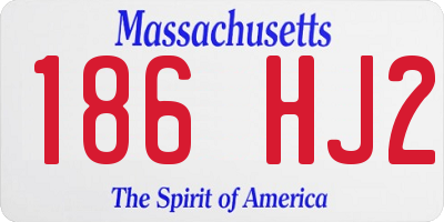 MA license plate 186HJ2