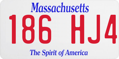 MA license plate 186HJ4
