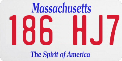 MA license plate 186HJ7