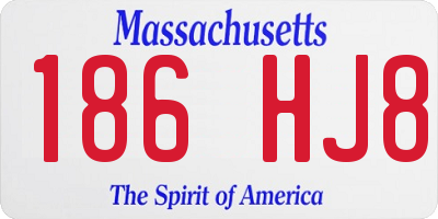 MA license plate 186HJ8