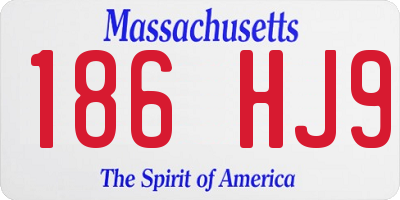 MA license plate 186HJ9