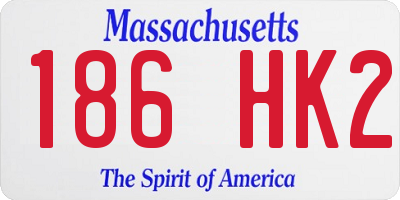 MA license plate 186HK2