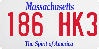 MA license plate 186HK3
