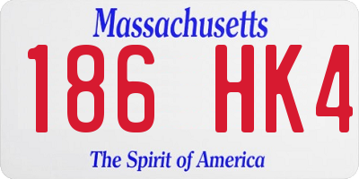 MA license plate 186HK4