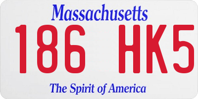 MA license plate 186HK5