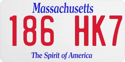 MA license plate 186HK7