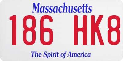 MA license plate 186HK8