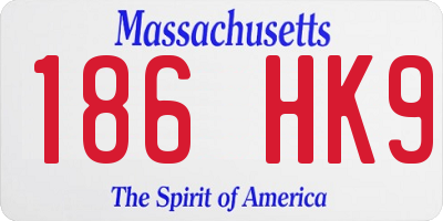 MA license plate 186HK9