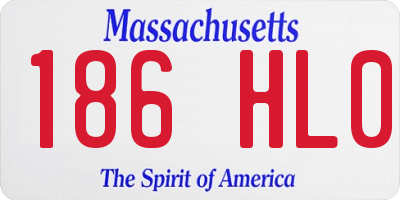 MA license plate 186HL0