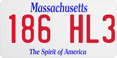 MA license plate 186HL3