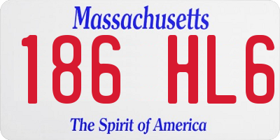 MA license plate 186HL6
