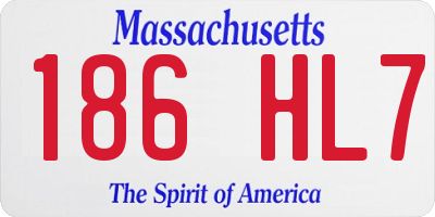 MA license plate 186HL7