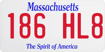 MA license plate 186HL8