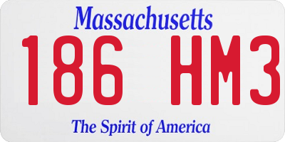 MA license plate 186HM3