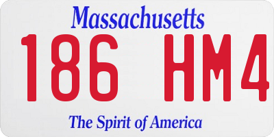 MA license plate 186HM4