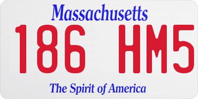 MA license plate 186HM5