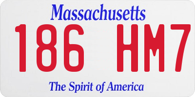 MA license plate 186HM7