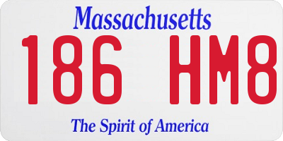 MA license plate 186HM8