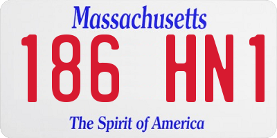 MA license plate 186HN1