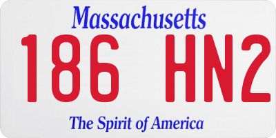 MA license plate 186HN2