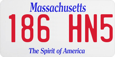 MA license plate 186HN5