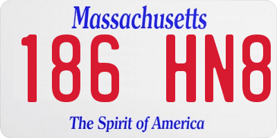 MA license plate 186HN8