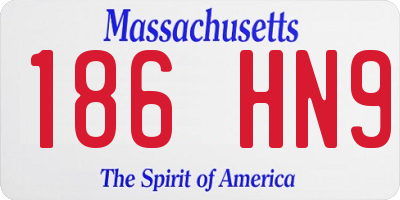 MA license plate 186HN9
