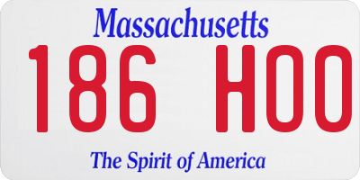 MA license plate 186HO0