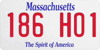 MA license plate 186HO1