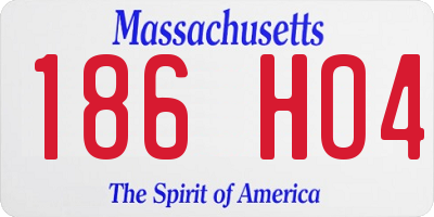 MA license plate 186HO4
