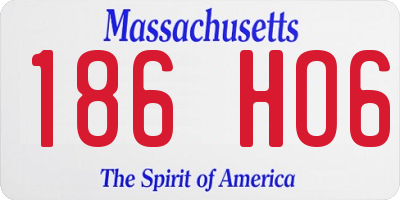 MA license plate 186HO6