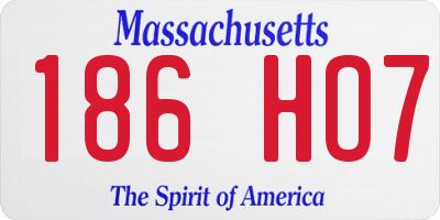 MA license plate 186HO7