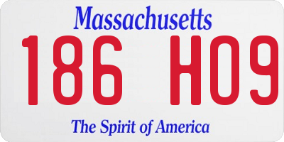 MA license plate 186HO9