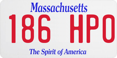 MA license plate 186HP0