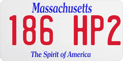 MA license plate 186HP2