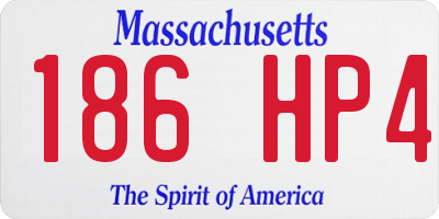 MA license plate 186HP4