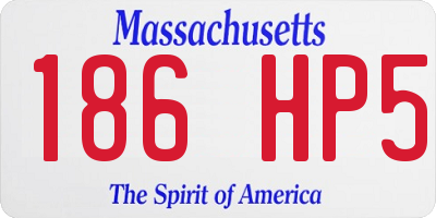 MA license plate 186HP5