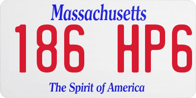 MA license plate 186HP6