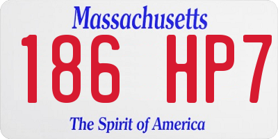 MA license plate 186HP7