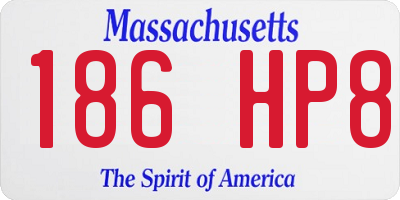 MA license plate 186HP8