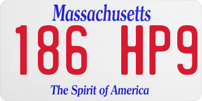 MA license plate 186HP9