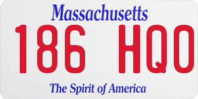 MA license plate 186HQ0