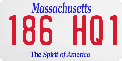 MA license plate 186HQ1