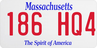 MA license plate 186HQ4