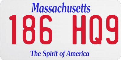MA license plate 186HQ9