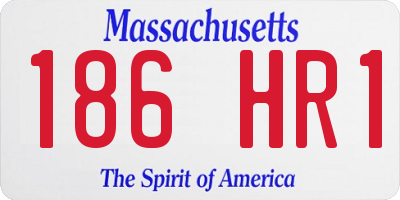 MA license plate 186HR1