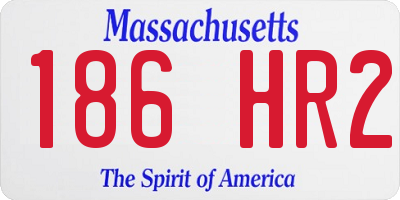 MA license plate 186HR2